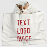 Custom White Red Pet Blanket