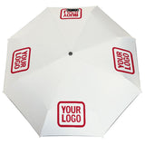Custom White Red Automatic Umbrella