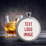 Custom White Red Hip Flask