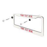 Custom White Red License Plate Frame