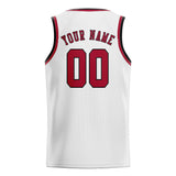 Custom White & Red Colors Design Sports Basketball Jersey