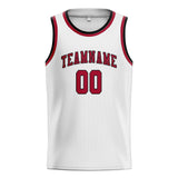 Custom White & Red Colors Design Sports Basketball Jersey