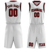 Custom White Red Basketball Set