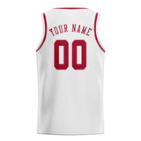Custom White & Red Colors Design Sports Basketball Jersey
