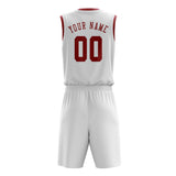 Custom White Red Basketball Set