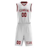 Custom White Red Basketball Set