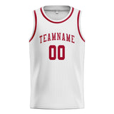 Custom White & Red Colors Design Sports Basketball Jersey