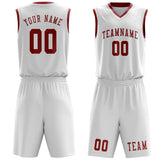 Custom White Red Basketball Set