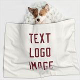 Custom White Crimson Red Pet Blanket