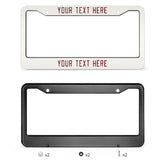 Custom White Crimson Red License Plate Frame