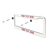 Custom White Crimson Red License Plate Frame