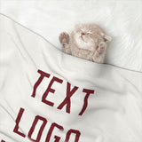 Custom White Crimson Red Pet Blanket
