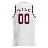 Custom White & Crimson Red Colors Design Sports Basketball Jersey