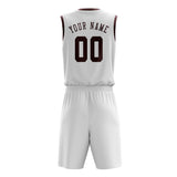 Custom White Crimson Red Basketball Set