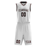 Custom White Crimson Red Basketball Set