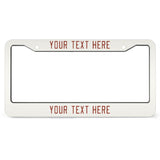 Custom White Coral Red License Plate Frame