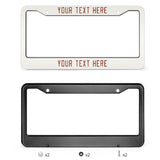 Custom White Coral Red License Plate Frame