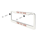 Custom White Coral Red License Plate Frame