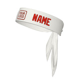 Custom White Orange Red Headband