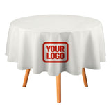 Custom White Orange Red Round Table Cloth