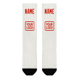 Custom White Orange Red Knee-High Sock