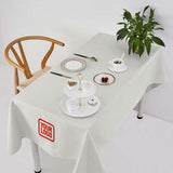 Custom White Coral Red Square Table Cloth