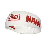 Custom White Orange Red Sports headband