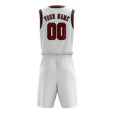 Custom White Coral Red Basketball Set