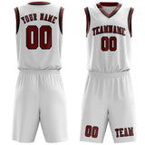 Custom White Coral Red Basketball Set