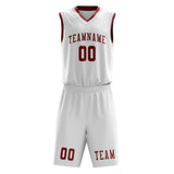 Custom White Coral Red Basketball Set