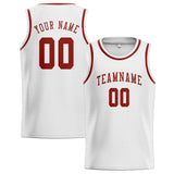 Custom White & Coral Red Colors Design Sports Basketball Jersey