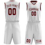 Custom White Coral Red Basketball Set
