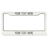 Custom White Black License Plate Frame