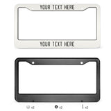 Custom White Black License Plate Frame