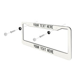Custom White Black License Plate Frame