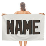 Custom White Brown Beach Towel