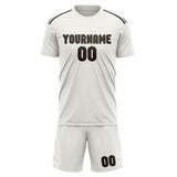Custom White Brown Soccer Jersey