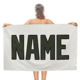 Custom White Olive Beach Towel