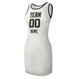 Custom White Olive Sleeveless Vest Dress