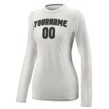 Custom White Olive Women's Long-Sleeve Shirt