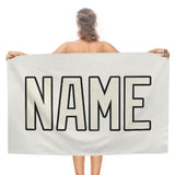 Custom White Cream Beach Towel