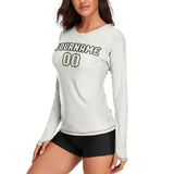 Custom White Cream Women's Long-Sleeve Shirt
