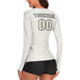 Custom White Cream Women's Long-Sleeve Shirt