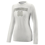 Custom White Cream Women's Long-Sleeve Shirt