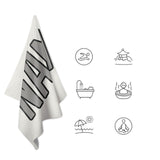 Custom White Gray Beach Towel