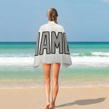 Custom White Gray Beach Towel
