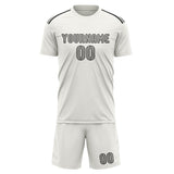 Custom White Gray Soccer Jersey