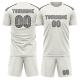 Custom White Gray Soccer Jersey