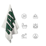 Custom White Green Beach Towel