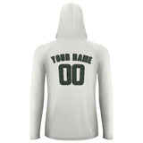 Custom White Dark Green UV-Hoodie